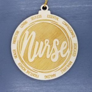 Nurse Christmas Ornament - Character Traits - Handmade Wood Ornament -  Gift